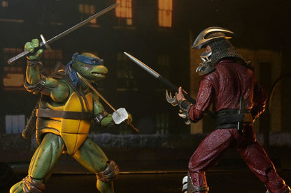 Teenage Mutant Ninja Turtles (film del 1990) Action Figure sul tetto Battle Shredder vs Leo 18 cm