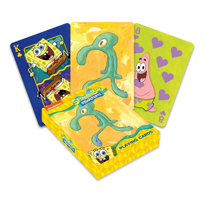 Spongebob à jouer aux cartes audacieuses et impétueuses