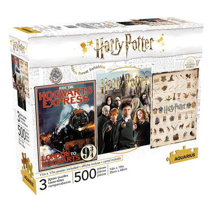 Harry Potter: 500 stk Jigsaw Puzzle 3-Pack