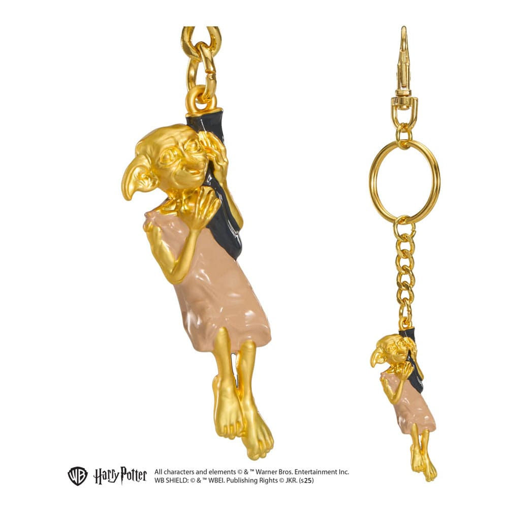 Harry Potter Metall-Schlüsselanhänger Dobby goldfarben 11 cm