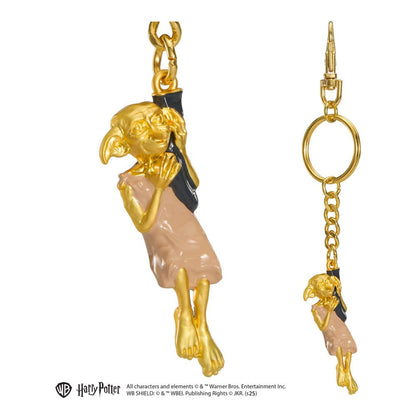 Harry Potter Metall-Schlüsselanhänger Dobby goldfarben 11 cm