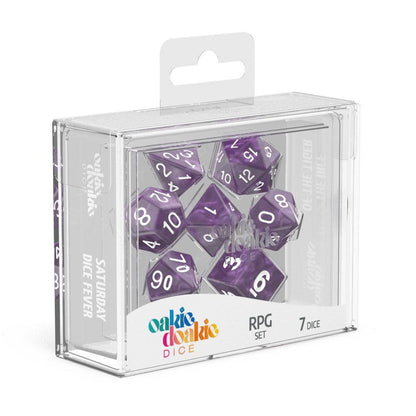 OAKIE DOAKIE DICE RPG SET MARBLE - PURPLE (7)