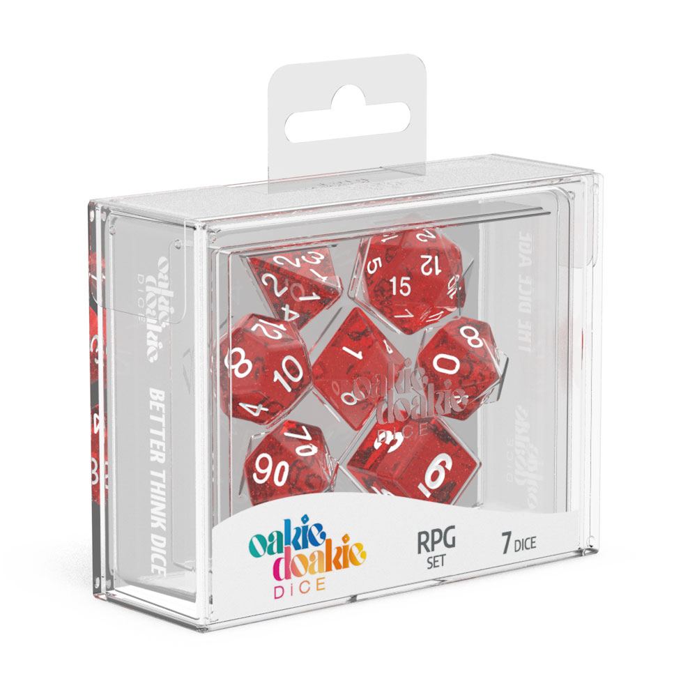 OAKIE DOAKIE DICE RPG SET SPECKLED - CRVENI (7)