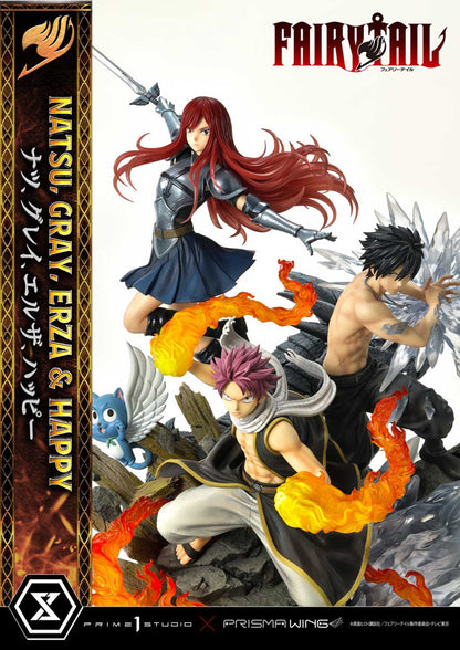 Fairy Tail PVC Statue 1/6 Natsu, Gray, Erza, Happy Deluxe Version 57 cm