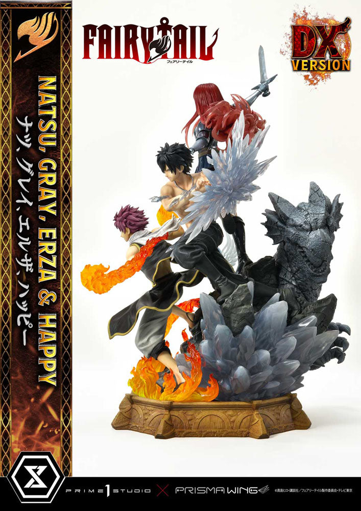 Fairy Tail PVC Statue 1/6 Natsu, Gray, Erza, Happy Deluxe Bonus Version 57 cm