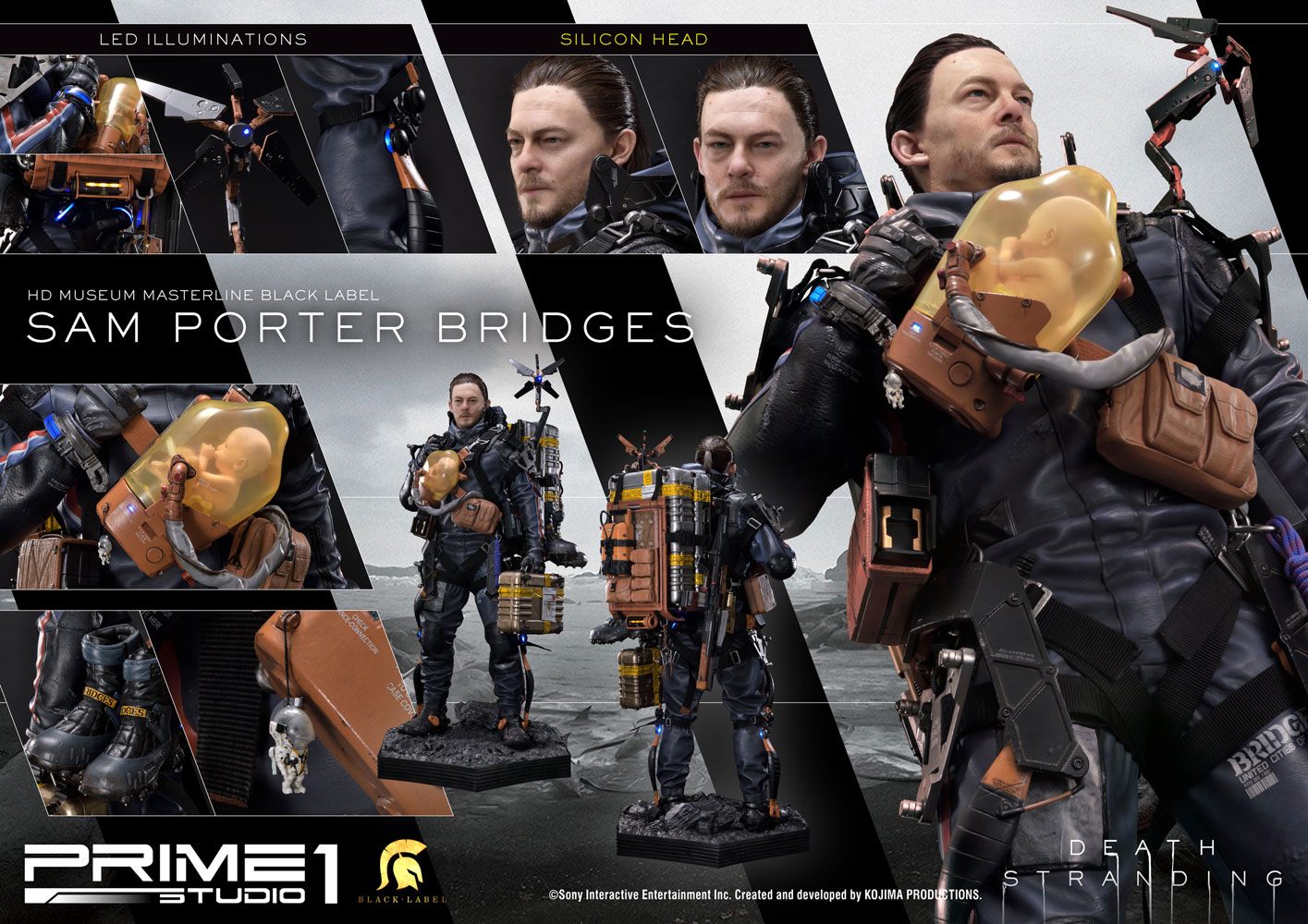 Death Stranding Statue 1/2 Sam Porter Bridges Black Label 106 cm