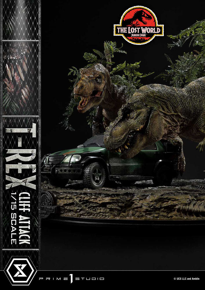 Jurásico Mundo: La Estatua del Mundo Lost 1/15 T-Rex Cliff Attack 53 cm