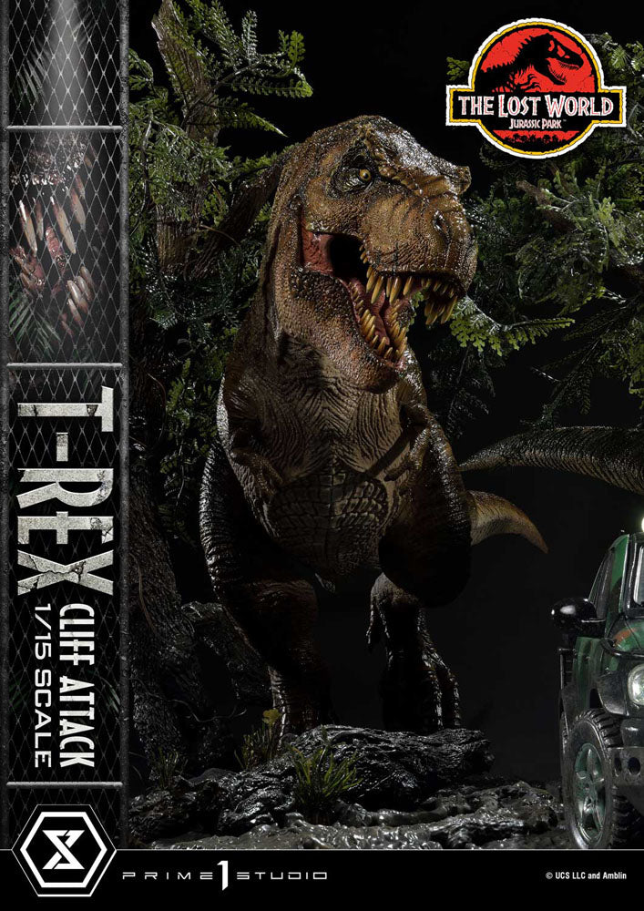 JURASSIC WORLD: The Lost World Statue 1/15 T-Rex Cliff Attack Bonus versión 53 cm