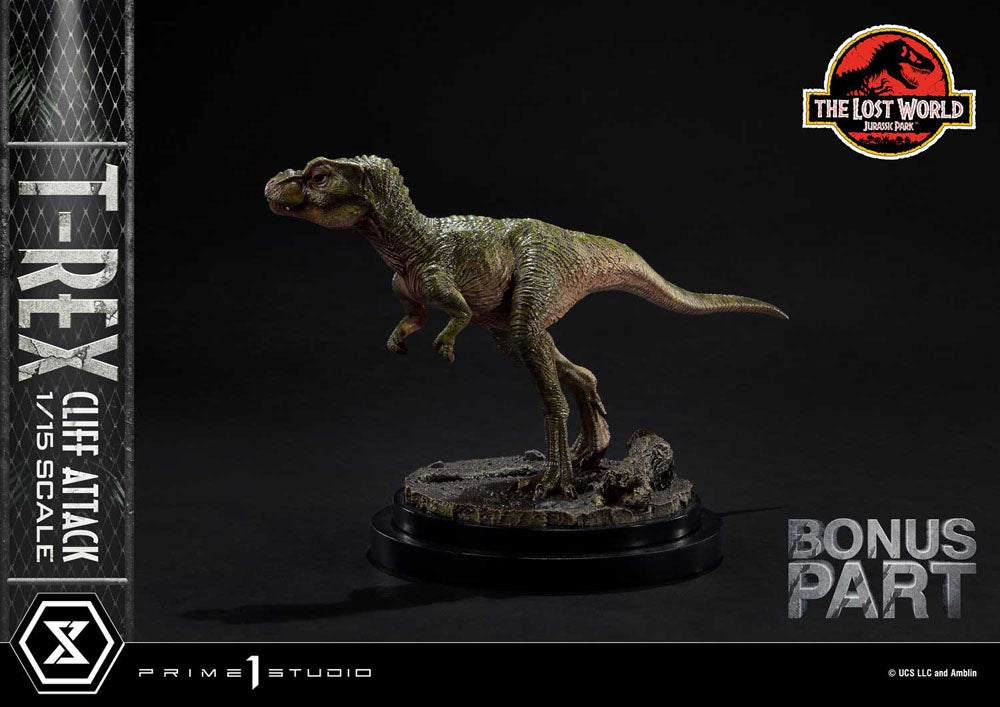 JURASSIC WORLD: The Lost World Statue 1/15 T-Rex Cliff Attack Bonus versión 53 cm