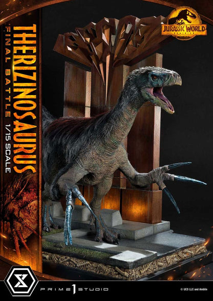 Jurassic World: Dominion Legacy Museum Collection Statue 1/15 Therizinosaurus Final Battle Bonus versjon 55 CM