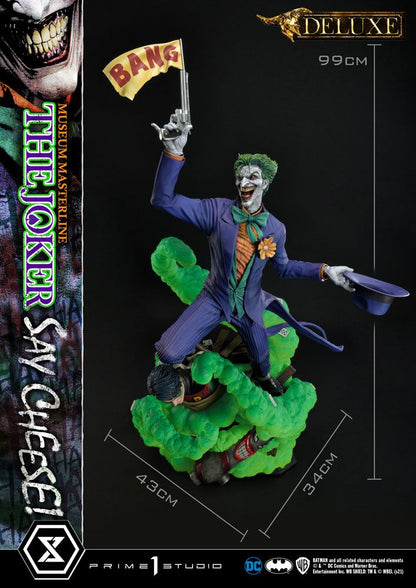 DC Comics Statue 1/3 The Joker Say Cheese Deluxe Bonus Version 99 cm