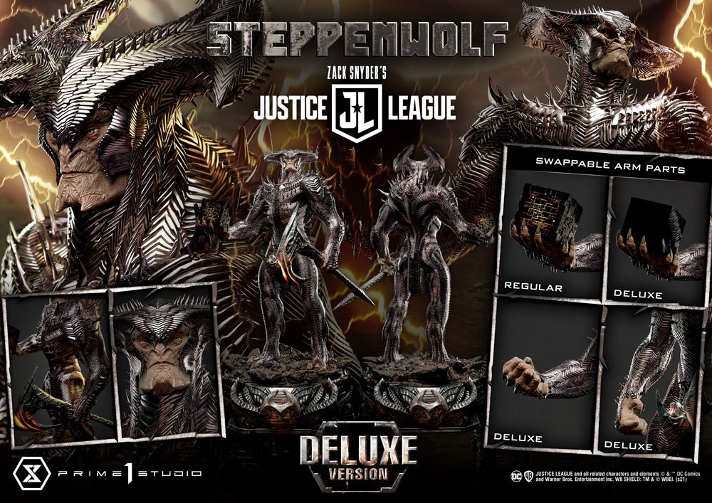 Estatua Masterline de la Liga de la Justicia de Zack Snyder 1/3 Steppenwolf Deluxe Bonus versión 102 cm