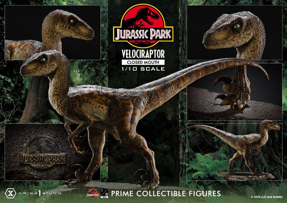 Jurassic Park Prime Collectibles Statue 1/10 Velociraptor Closed Mouth 19 cm