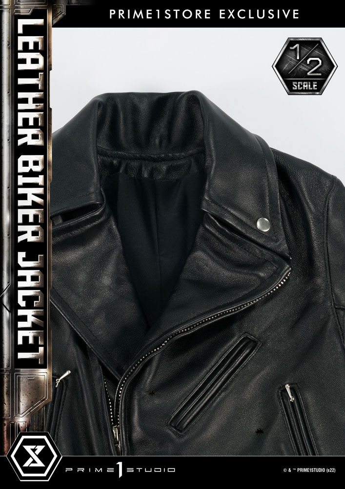 Terminator Leather Biker Jacket for 1/2 T-800 Statues