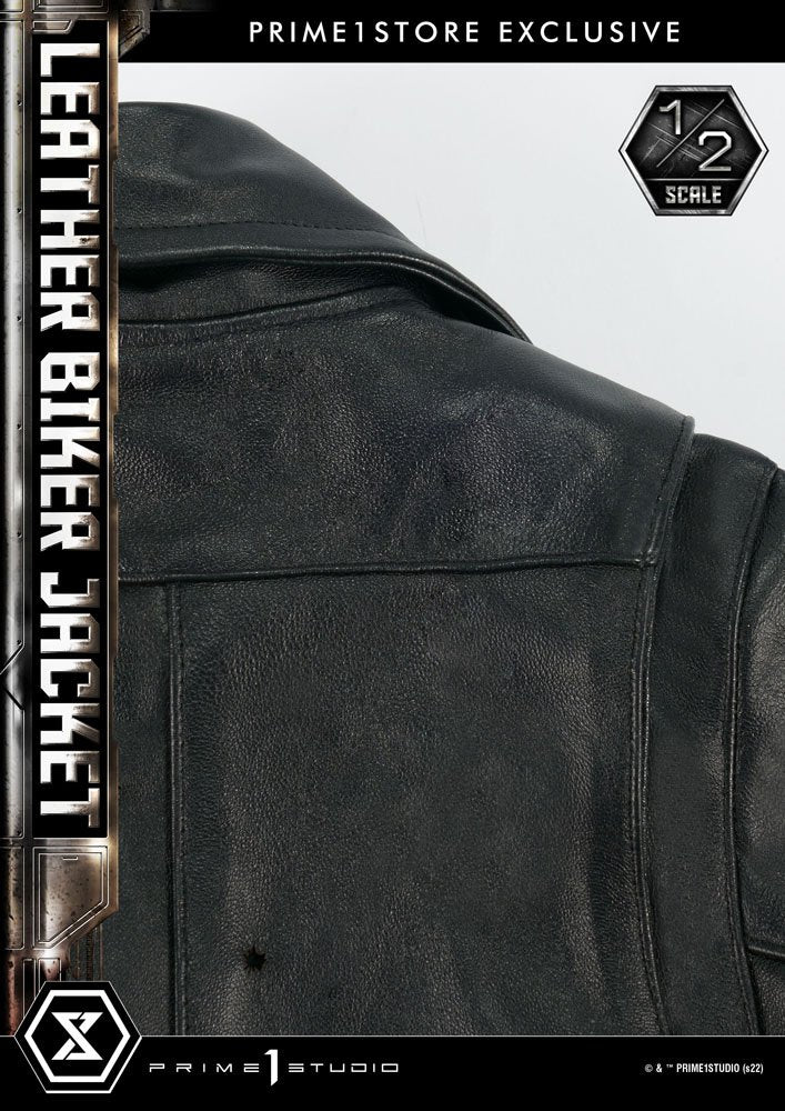 Terminator Leather Biker Jacket for 1/2 T-800 Statues