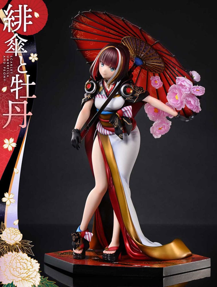 Illustration originale par Fuzichoco Prisma Wing Pvc Statue 1/7 Scarlet Umbrella and Peony 28 cm