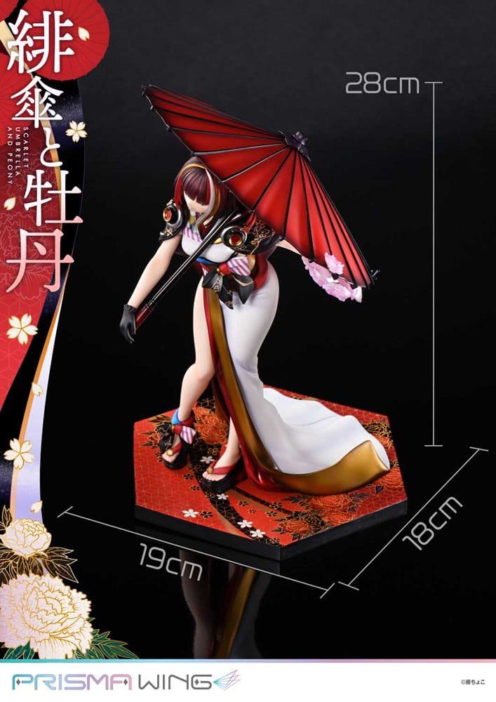 Illustration originale par Fuzichoco Prisma Wing Pvc Statue 1/7 Scarlet Umbrella and Peony 28 cm