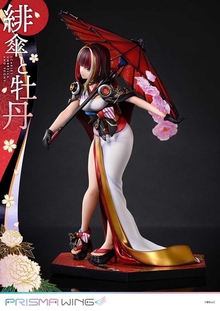 Illustration originale par Fuzichoco Prisma Wing Pvc Statue 1/7 Scarlet Umbrella and Peony 28 cm