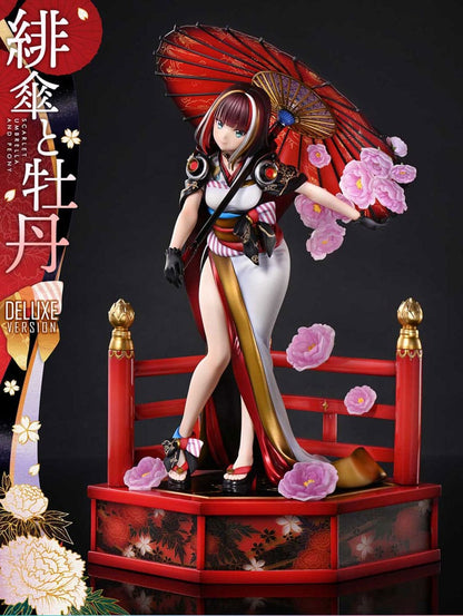 Illustration originale par Fuzichoco Prisma Wing Pvc Statue 1/7 Scarlet Umbrella and Peony Deluxe version 32 cm