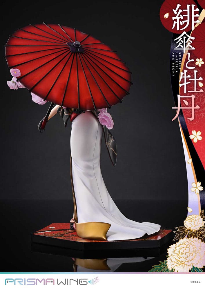 Illustration originale par Fuzichoco Prisma Wing Pvc Statue 1/7 Scarlet Umbrella and Peony Deluxe version 32 cm