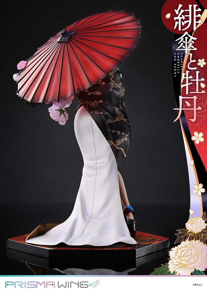 Illustration originale par Fuzichoco Prisma Wing Pvc Statue 1/7 Scarlet Umbrella and Peony Deluxe version 32 cm