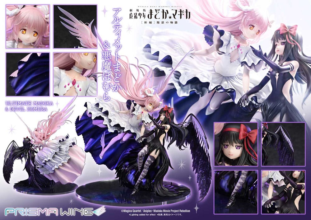 Puella Magi Madoka Magica The Movie Rebellion Prisma Wing Statua in PVC 1/7 Ultimate Madoka e Devil Homura 43 cm