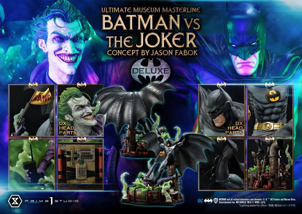 DC Comics Statue 1/3 Batman vs. The Joker av Jason Fabok Deluxe Bonus version 85 cm