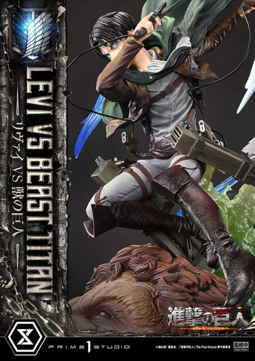 Attack on Titan Ultimate Premium Masterline Series Statue 1/4 Levi Versus Beast Titan 73 cm