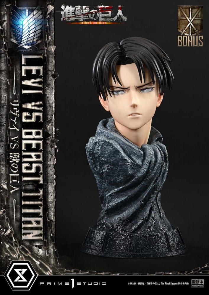 Attack on Titan Ultimate Premium Masterline Series Statue 1/4 Levi Versus Beast Titan Bonus Version 73 cm