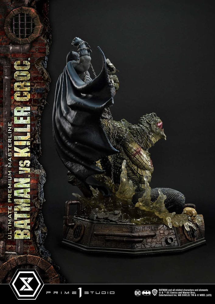 Batman Ultimate Premium Masterline Series Statue Batman contre Killer Croc Deluxe version 71 cm