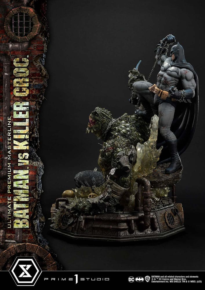 Batman Ultimate Premium Masterline Series Statue Batman contre Killer Croc Deluxe version 71 cm