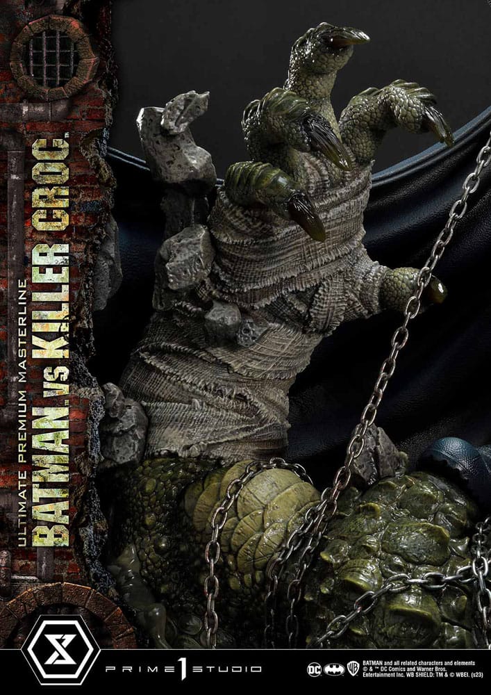 Batman Ultimate Premium Masterline Series Statue Batman versus Killer Croc Deluxe Bonus versión 71 cm