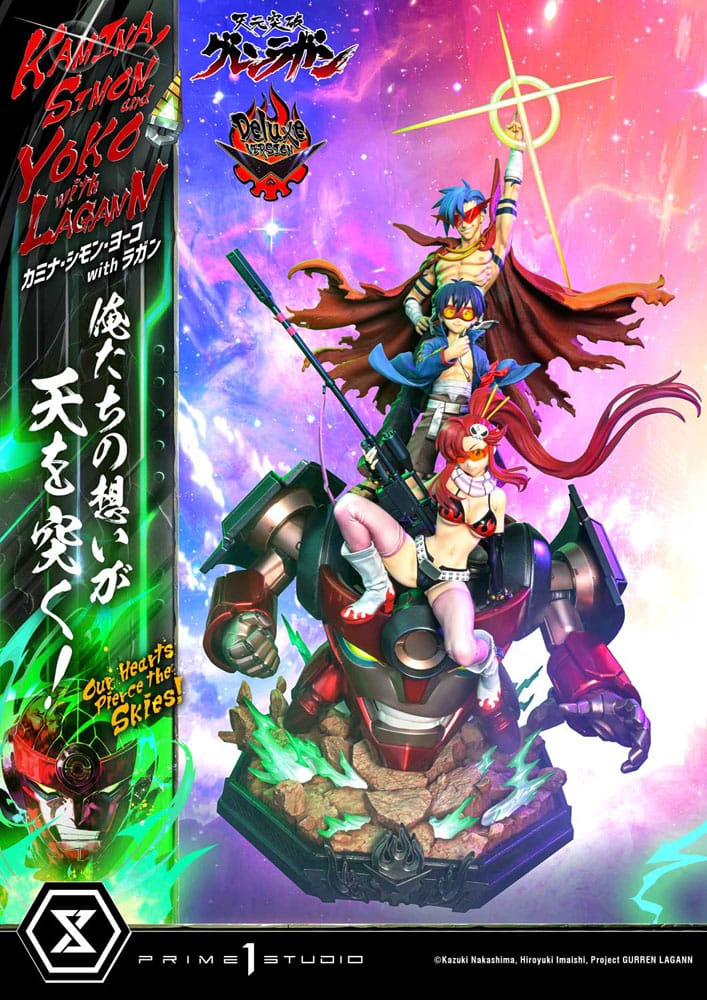 Gurren Lagann Ultimate Premium Masterline Series Statue 1/4 Kamina, Simon & Yoko with Lagann Deluxe Bonus Version 97 cm