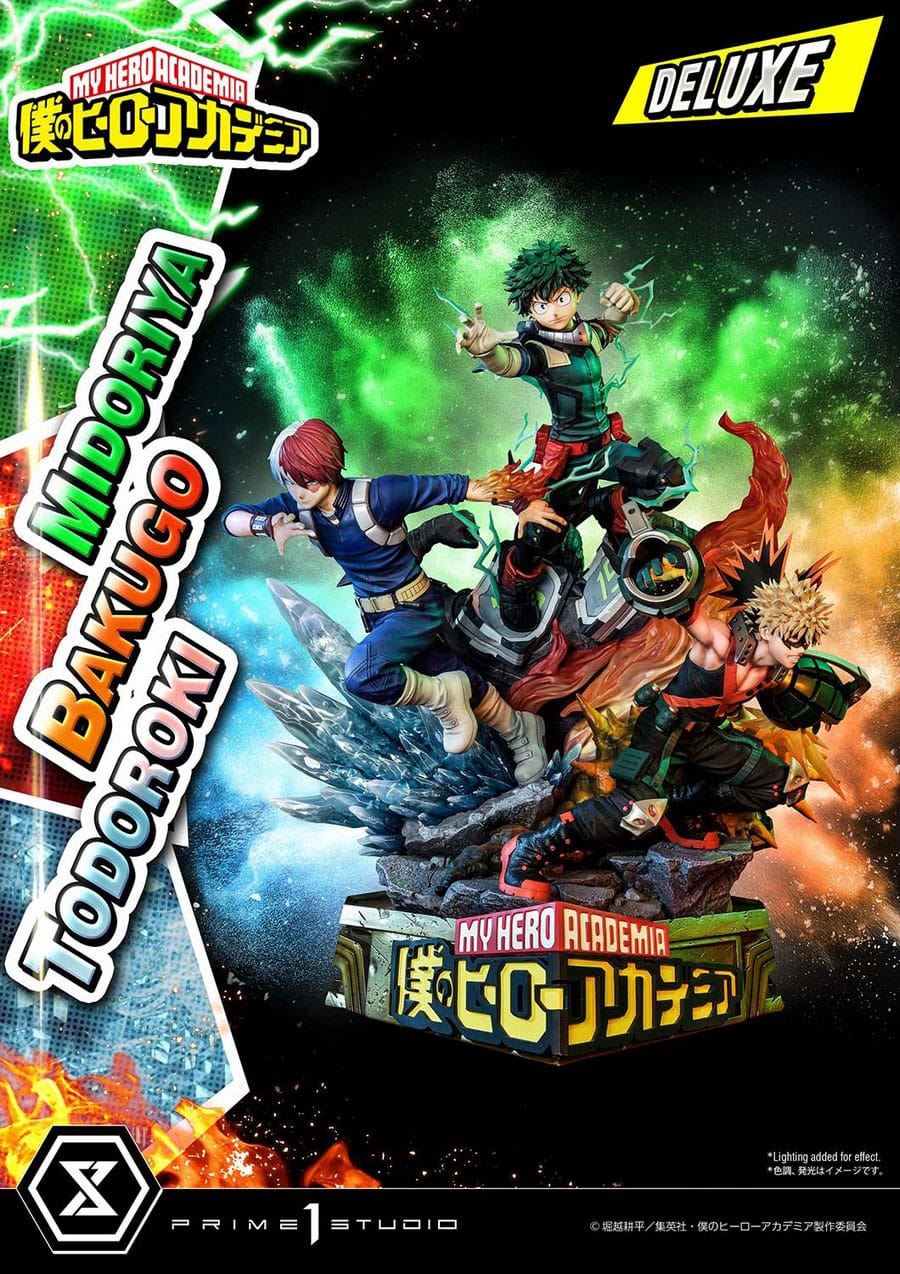 My Hero Academia: Deluxe Midoriya med Bakugo og Todoroki 1: 4 skala statue