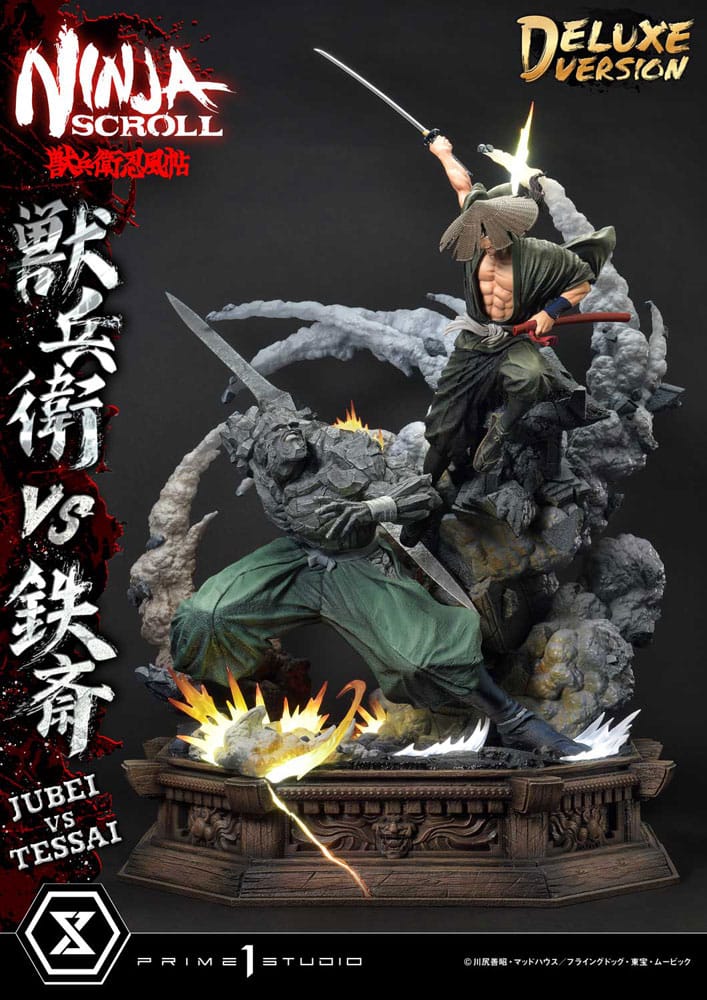 Ninja Scroll Ultimate Premium Masterline Series Status 1/4 Jubei nasuprot Tessai Deluxe verziji 101 cm