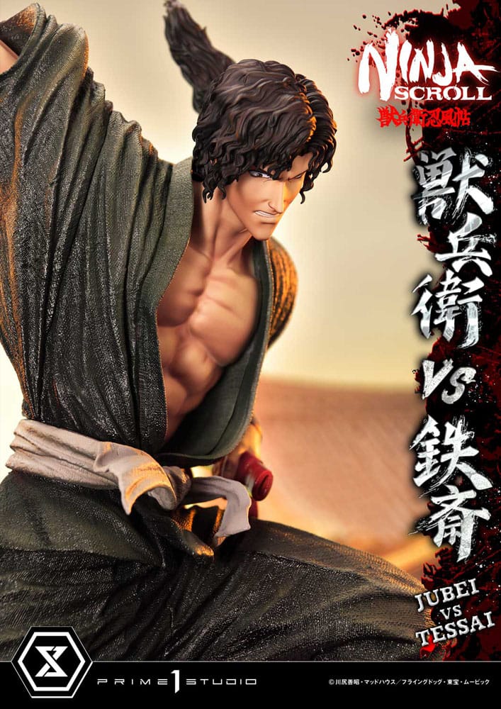 Ninja Scroll Ultimate Premium Masterline Series Status 1/4 Jubei nasuprot Tessai Deluxe verziji 101 cm