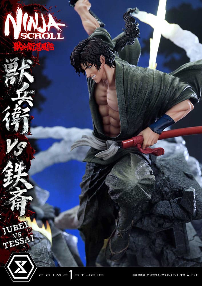 Ninja Scroll Ultimate Premium Masterline Series Status 1/4 Jubei nasuprot Tessai Deluxe verziji 101 cm