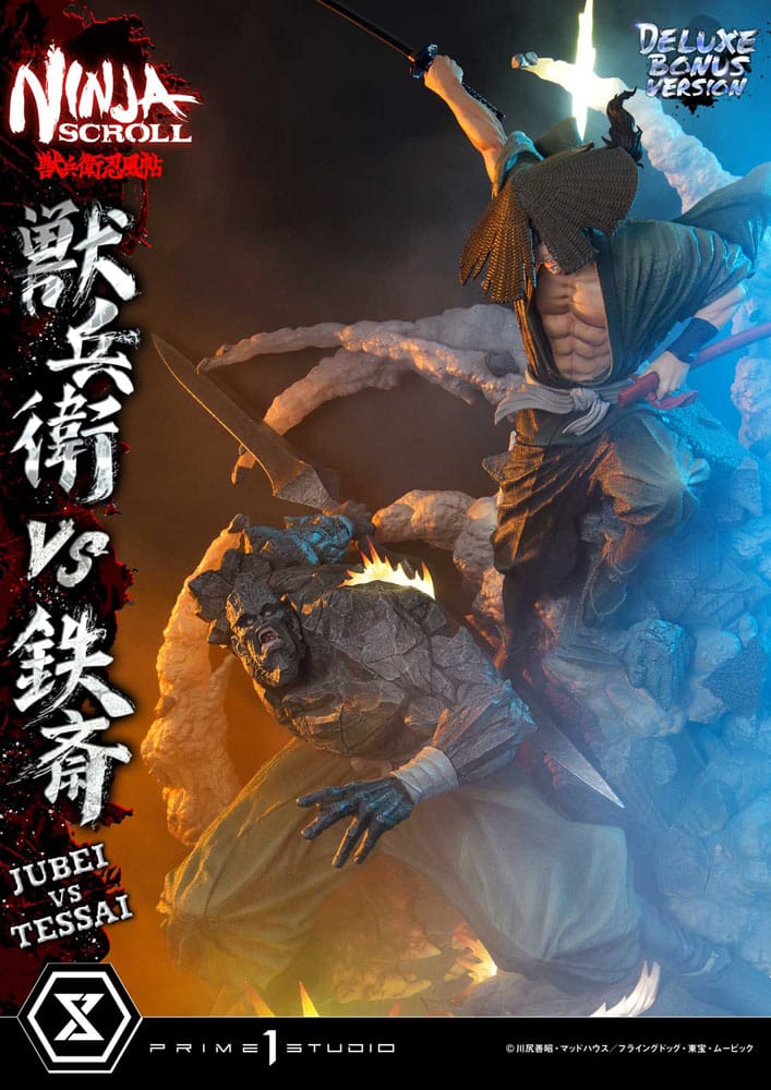 Ninja Scroll Ultimate Premium Masterline Series Status 1/4 Jubei nasuprot Tessai Deluxe Bonus verzija 101 cm