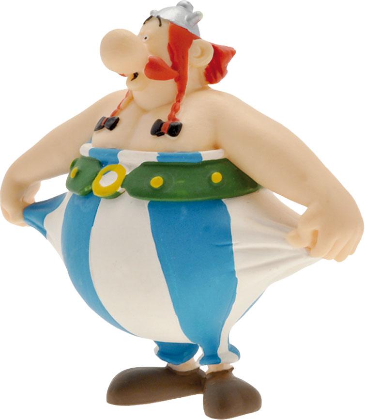 Asterix -figur Obelix, der holder bukserne 8 cm