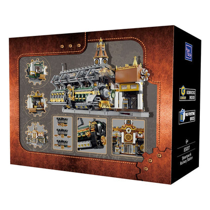 Original-Steampunk Series Construction Set Steampunk Railway Station 36 cm