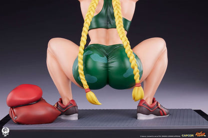 Estatua de la serie Premier de Street Fighter 1/4 Cammy: levantamiento de pesas 41 cm