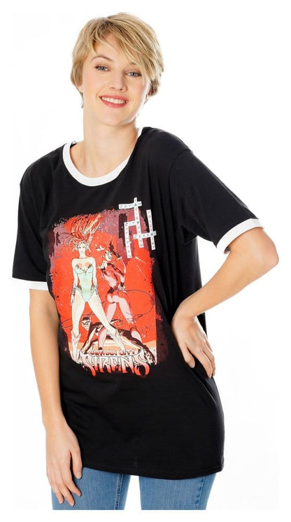 Gotham City Sirens T-Shirt Crossword Black Ringer