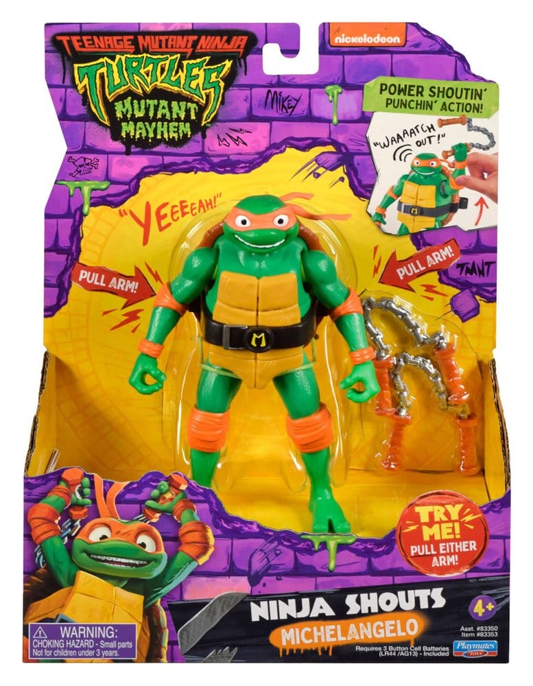 TMNT: Mutant Mayhem - Michelangelo Ninja Shouts 6 tommer actionfigur