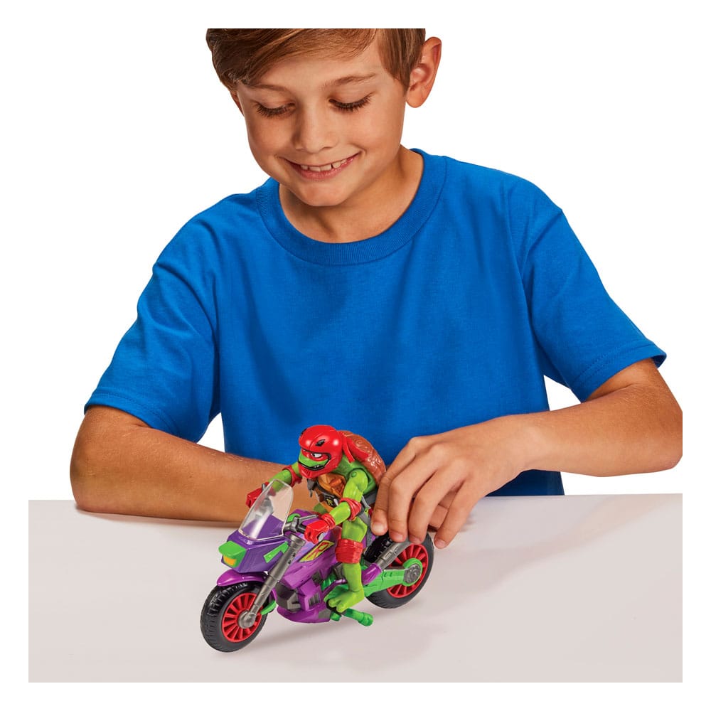 Geschichten der Teenager Mutant Ninja Turtles Actionfigur mit Fahrzeug Raphael & Purple Dragon 12 cm
