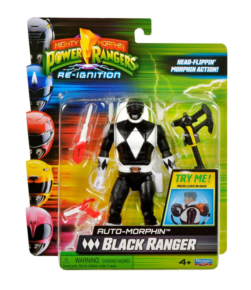 Mighty Morphin Power Rangers aksiyon figürü Auto-Morfin Black Ranger 12 cm