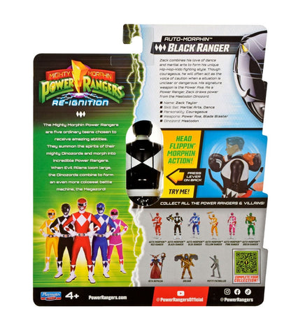Mighty Morphin Power Rangers aksiyon figürü Auto-Morfin Black Ranger 12 cm