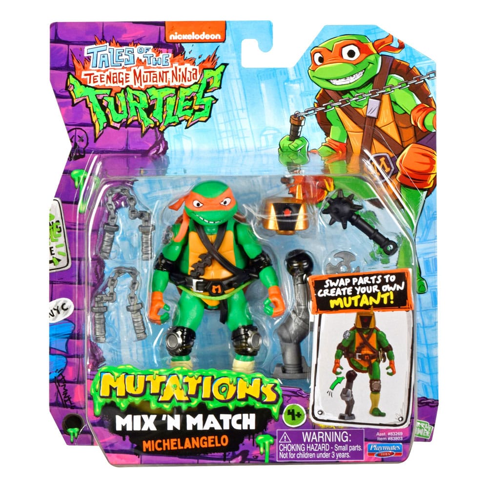 Teenage Mutant Ninja Turtles Masalları Karıştır ve Eşleştir Aksiyon Figürü Michelangelo 12 cm