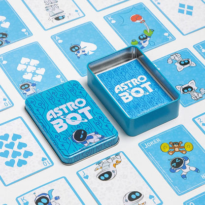 Astro Bot som spiller kort metall