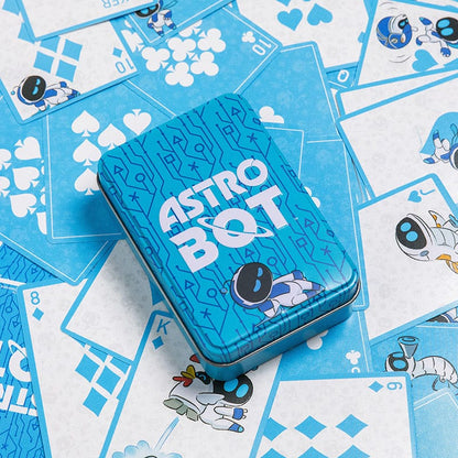Astro Bot som spiller kort metall