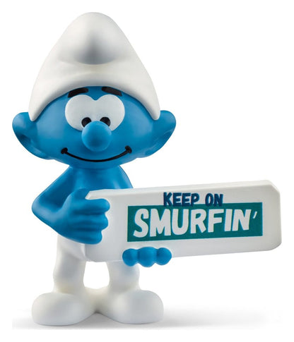 Die Schlümpfe Minifigur Schlumpf mit Schild (Keep on Smurfin') 5 cm